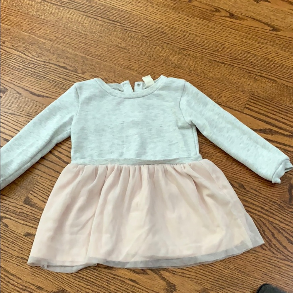 Sweatshirt and chiffon combination dress